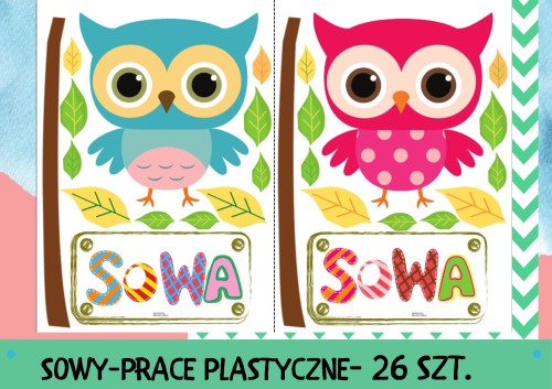ZESTAW 171  OBRAZEK Z SOWĄ. Pomoce gotowe do wysyłki.    