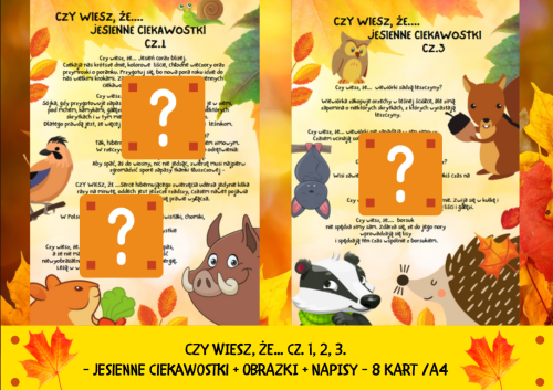 ZESTAW 173 CZY WIESZ ŻE, JESIENNE CIEKAWOSTKI. Pomoce gotowe do wysyłki.     