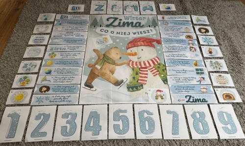 ZESTAW 218 POMOCE GOTOWE DO WYSYŁKI. POCZTA POLSKA.ZIMA - CO O NIEJ WIESZ - WIEDZA W PIGUŁCE + PLAKAT XXL NR 1.