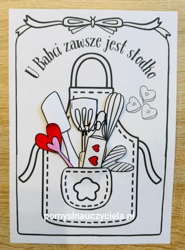 U BABCI ZAWSZE JEST SŁODKO LAURKA + OBRAZKI DO OZDABIANIA 5 STRON