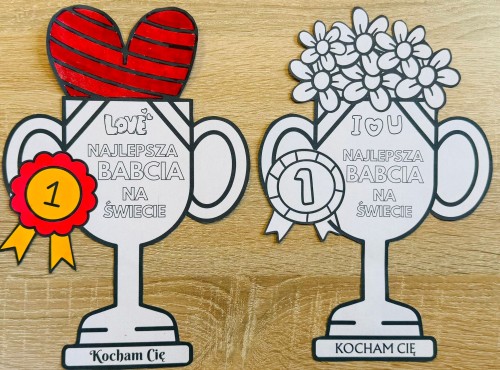PUCHARY DLA BABCI I DZIADKA 4 WZORY NR 1.
