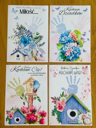 ZESTAW 246 POMOCE GOTOWE DO WYSYŁKI. POCZTA POLSKA.ZESTAW 5 - DYPLOMY DLA BABCI I DZIADKA ODBIJAMY RĄCZKI 