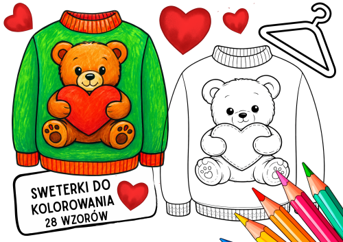 WALENTYNKOWE SWETERKI 28 WZORÓW