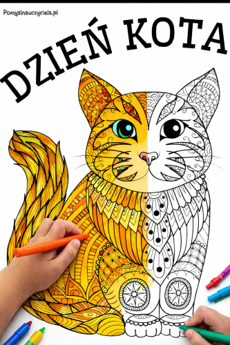 MANDALA XXL DZIEŃ KOTA dwie wersje 10 20 stron