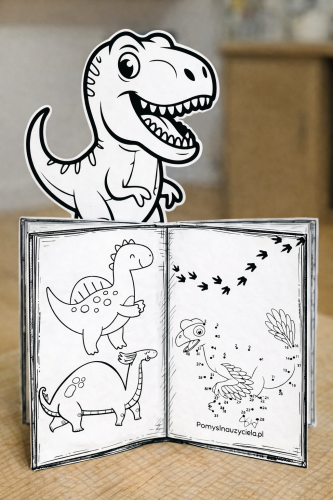 DINOZAURY KSIĄŻECZKI DO WYCINANIA I KOLOROWANIA 39 STRON