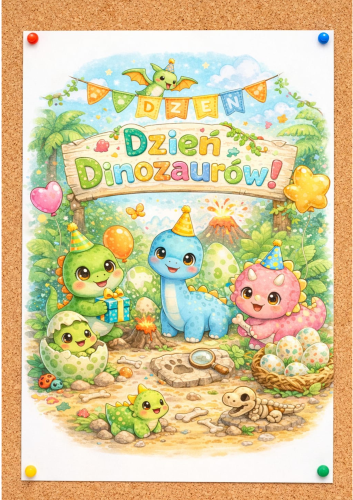 DEKORACJA NA GAZETKĘ DINOZAURY 9/A4
