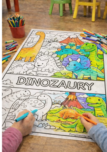 DINOZAURY KOLOROWANKI XXL 10, 20 STRON NR 2.