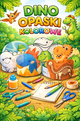  OPASKI DZIEŃ DINOZAURA KOLOROWE 30 SZTUK