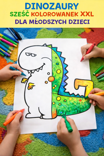 6 X KOLOROWANKI XXL DINOZAURY DLA MALUSZKÓW