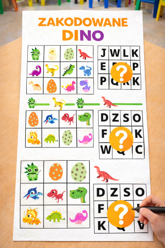 KODOWANIE Z DINOZAURAMI 16 PLANSZ