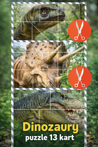 DINOZAURY PUZZLE, RÓŻNE WZORY 13 OBRAZKÓW