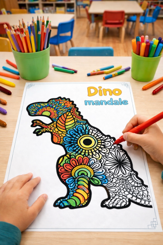 DINOZAURY MANDALAE 7 WZORÓW