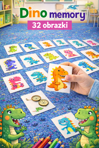  DINO MEMORY, UKŁADANKA + LICZMANY