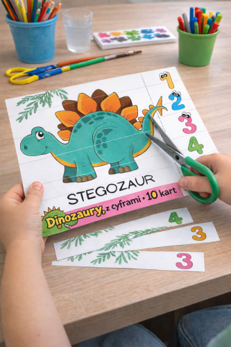 DINOZAURY, PUZZLE UKŁADANKI