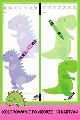 KOLOROWANIE PO ŚLADZIE DINOZAURY