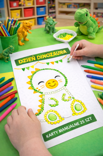 DINOZAURY MALOWANIE PATYCZKIEM 25 SZTUK