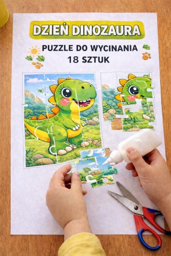  PUZZLE DINOZAURY 18 SZTUK - 9 ELEMENTOWE 