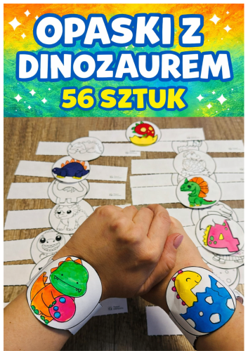 OPASKI NA RĘKĘ Z DINOZAUREM 56 SZTUK