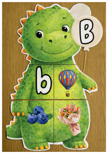 DINO LITERY WYTNIJ I DOPASUJ ELEMENTY