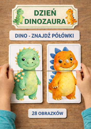 DINO - ZNAJDŹ POŁÓWKĘ 28 WZORÓW