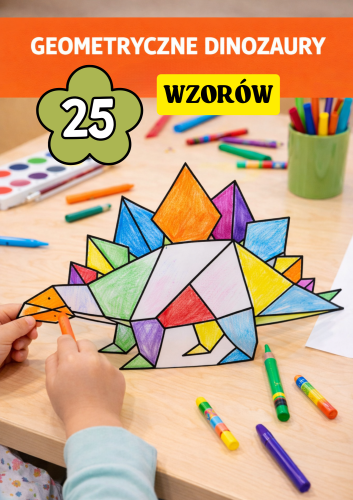 GEMOTRYCZNE DINOZAURY 25 WZORÓW