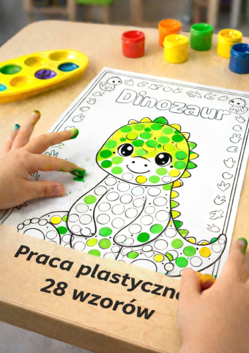 DINOZAURY PRACA PLASTYCZNA 28 SZTUK  