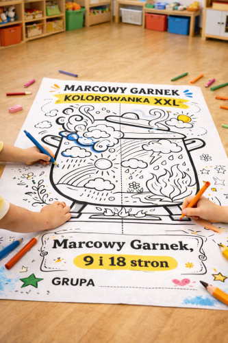 ZESTAW 295 POMOCE GOTOWE DO WYSYŁKI. POCZTA POLSKA. MARCOWY GARNEK KOLOROWANKA XXL 9 I 18 STRON