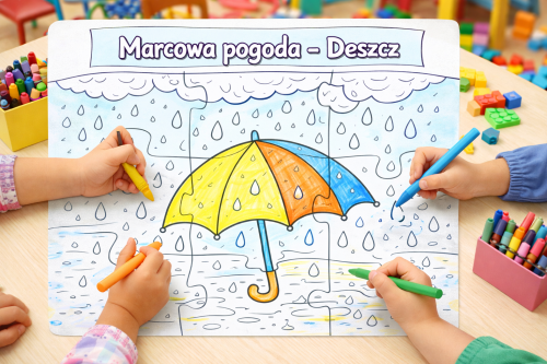 ZESTAW 303 POMOCE GOTOWE DO WYSYŁKI. POCZTA POLSKA. MARCOWA POGODA PUZZLE 9 ELEMENTOWE 12 WZORÓW CZARNO BIAŁE