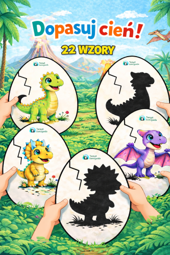 DINOZAURY  CIENIE 22 WZORY 