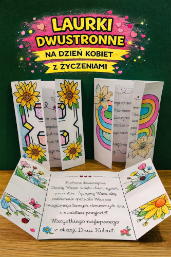 LAURKI DWUSTRONNE NA DZIEŃ KOBIET Z ŻYCZENIAMI 28 STRON