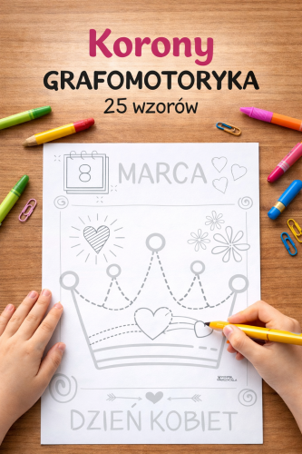 KORONY GRAFOMOTORYKA - PISANIE PO ŚLADZIE