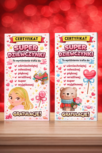 CERTYFIKAT SUPER DZIEWCZYNKI NR 1