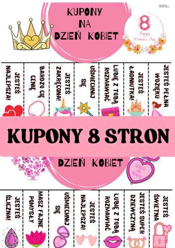 KUPONY DZIEŃ KOBIET + wklejki do zeszytu