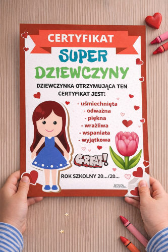 CERTYFIKAT SUPER DZIEWCZYNKI