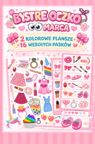 BYSTRE OCZKO 8 MARCA - 2 PLANSZE + 16 PASKÓW ZADANIOWYCH