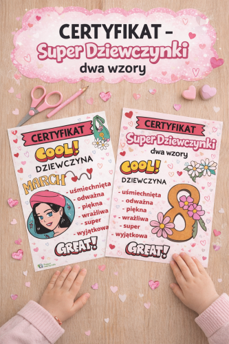 CERTYFIKAT SUPER DZIEWCZYNKI WZORY 2