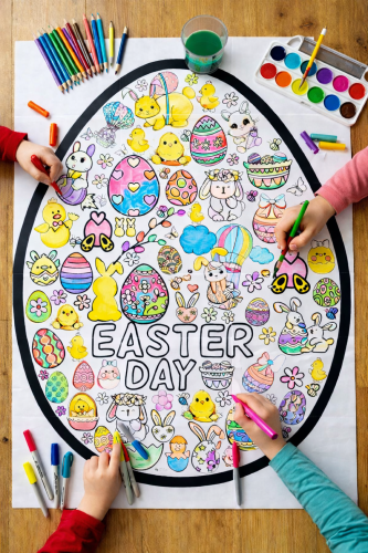 KOLOROWANKA XXL EASTER DAY 16 STRON