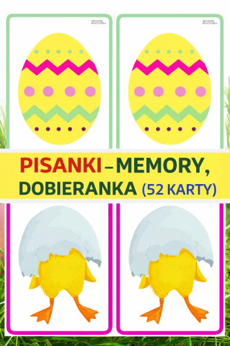 PISANKI - MEMORY, DOBIERANKA 52 KARTY
