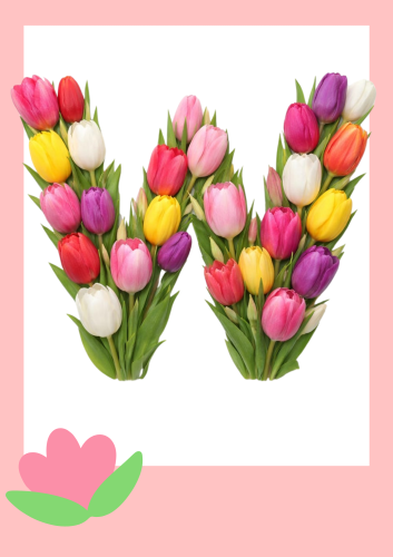  ZESTAW 331 POMOCE GOTOWE DO WYSYŁKI. POCZTA POLSKA. NAPIS WIOSNA TULIPANY Z  RAMKĄ 