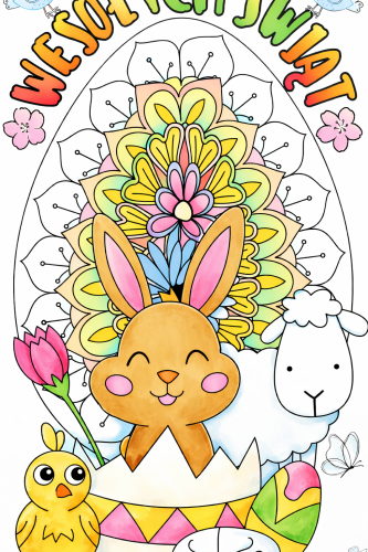 WIELKANOC MEGA DUŻA KOLOROWANKA XXL 24/A4  