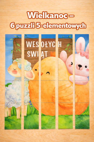 WIELKANOC 6 X PUZZLE PIĘCIOELEMENTOWE