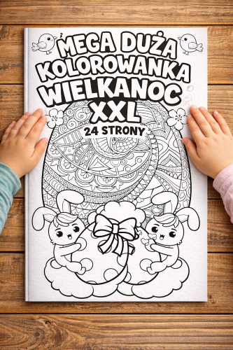 MEGA DUŻA  KOLOROWANKA WIELKANOC  XXL 24/A4  