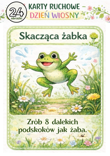 KARTY RUCHOWE ŻABA I WIOSNA 24 OBRAZKI  