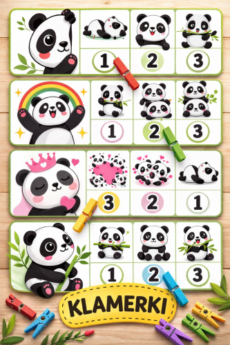 DZIEŃ PANDY KLAMERKI  12 KART