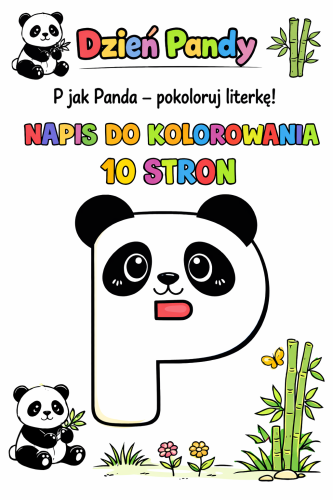 NAPIS DZIEŃ PANDY DO KOLROWANIA 10 STRON