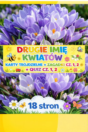 DRUGIE IMIĘ KWIATÓW, KARTY TRÓJDZIELNE, INFORMACJE O KWIATACH, SYLABY DO CZYTANIA, SYMBOLE KWIATÓW ZAGADKI CZ 1, 2, QUIZ CZ. 1,2