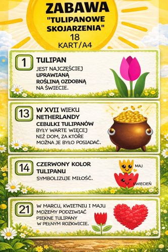 ZABAWA TULIPANOWE SKOJARZENIA 18 KART