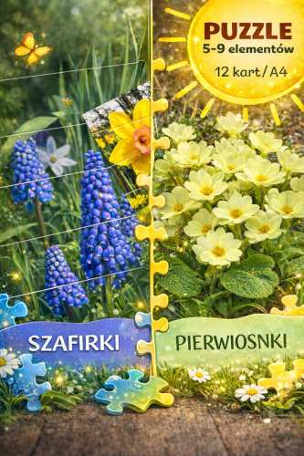 WIOSENNE KWIATY PUZZLE 12 KART