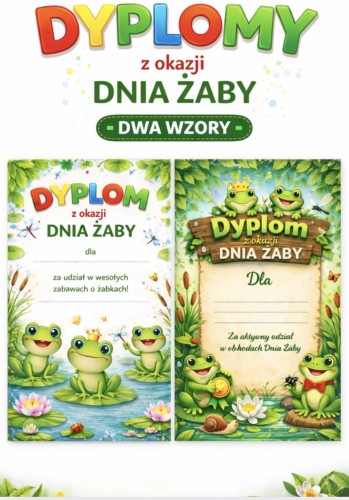 DZIEŃ ŻABY DYPLOMY 2 WZORY