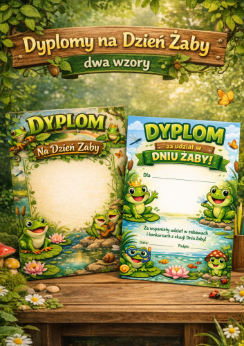 DZIEŃ ŻABY DYPLOMY 2 WZORY 